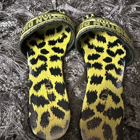 Dior Dway Slide in Chartreuse Lime Pop Mizza Embroidered - Picture 4 of 7